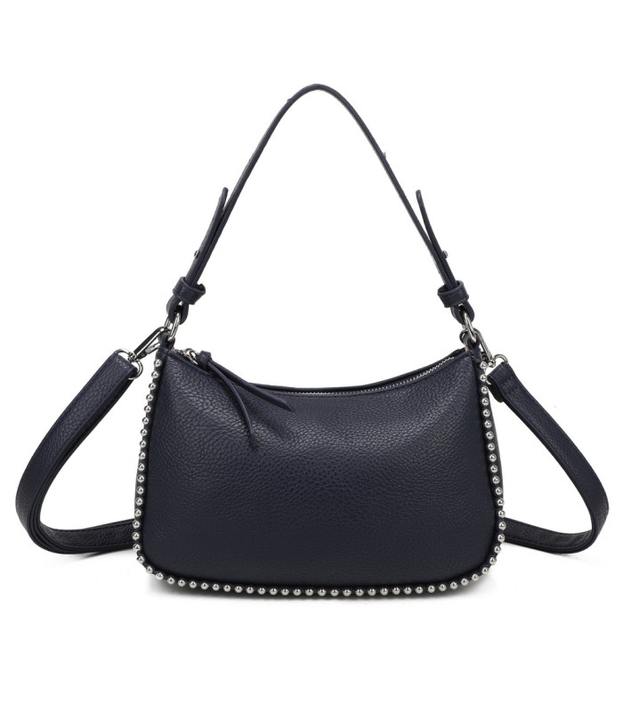 T11861 - Bolso bandolera con asa para llevarlo en la mano decoraciones de cuentas