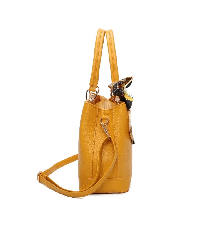 T11862 - Bolso con bandolera y pañuelo de decoración con bolsillo trasero exterior