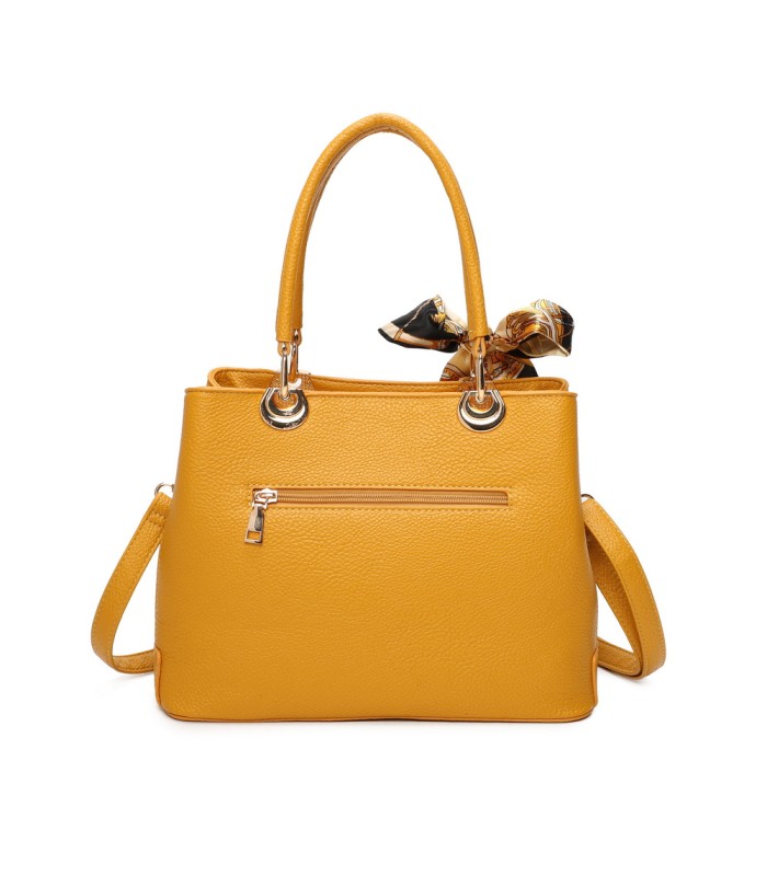 T11862 - Bolso con bandolera y pañuelo de decoración con bolsillo trasero exterior
