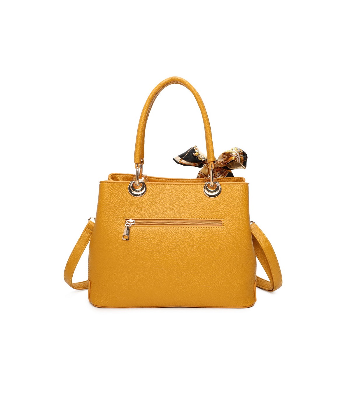 T11862 - Bolso con bandolera y pañuelo de decoración con bolsillo trasero exterior