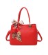 T11862 - Bolso con bandolera y pañuelo de decoración con bolsillo trasero exterior