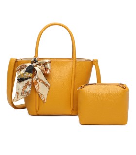 T11863 - Bolso con pañuelo y neceser compartimento amplio con bandolerea