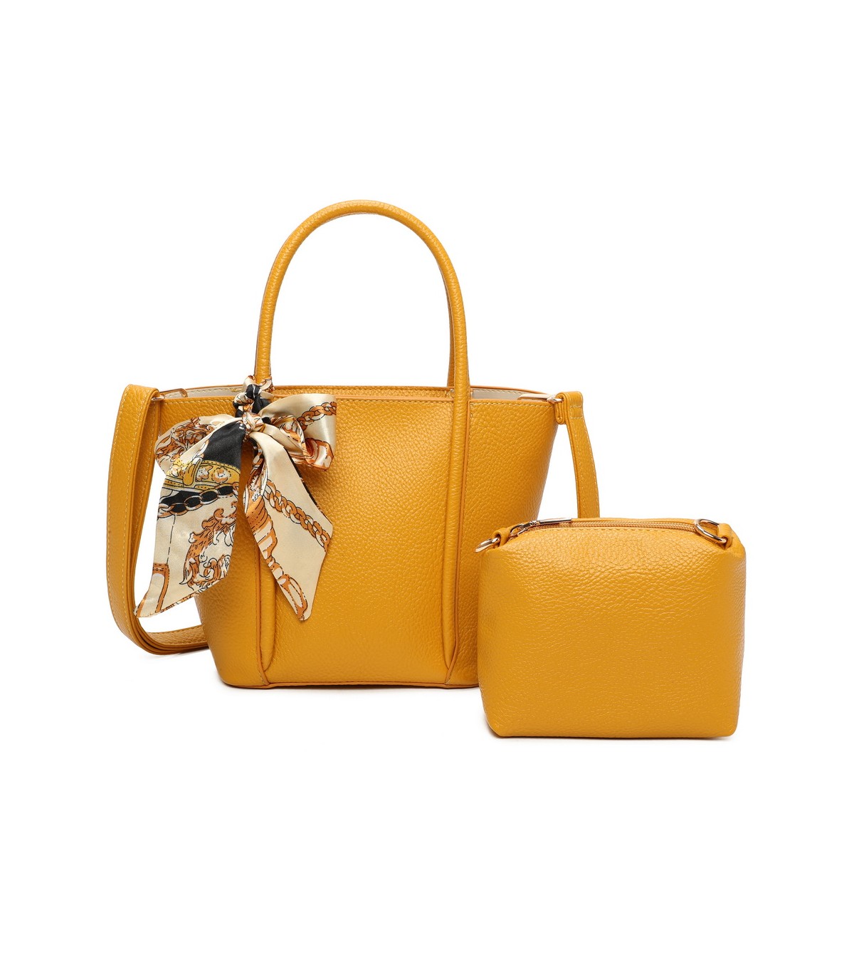 T11863 - Bolso con pañuelo y neceser compartimento amplio con bandolerea