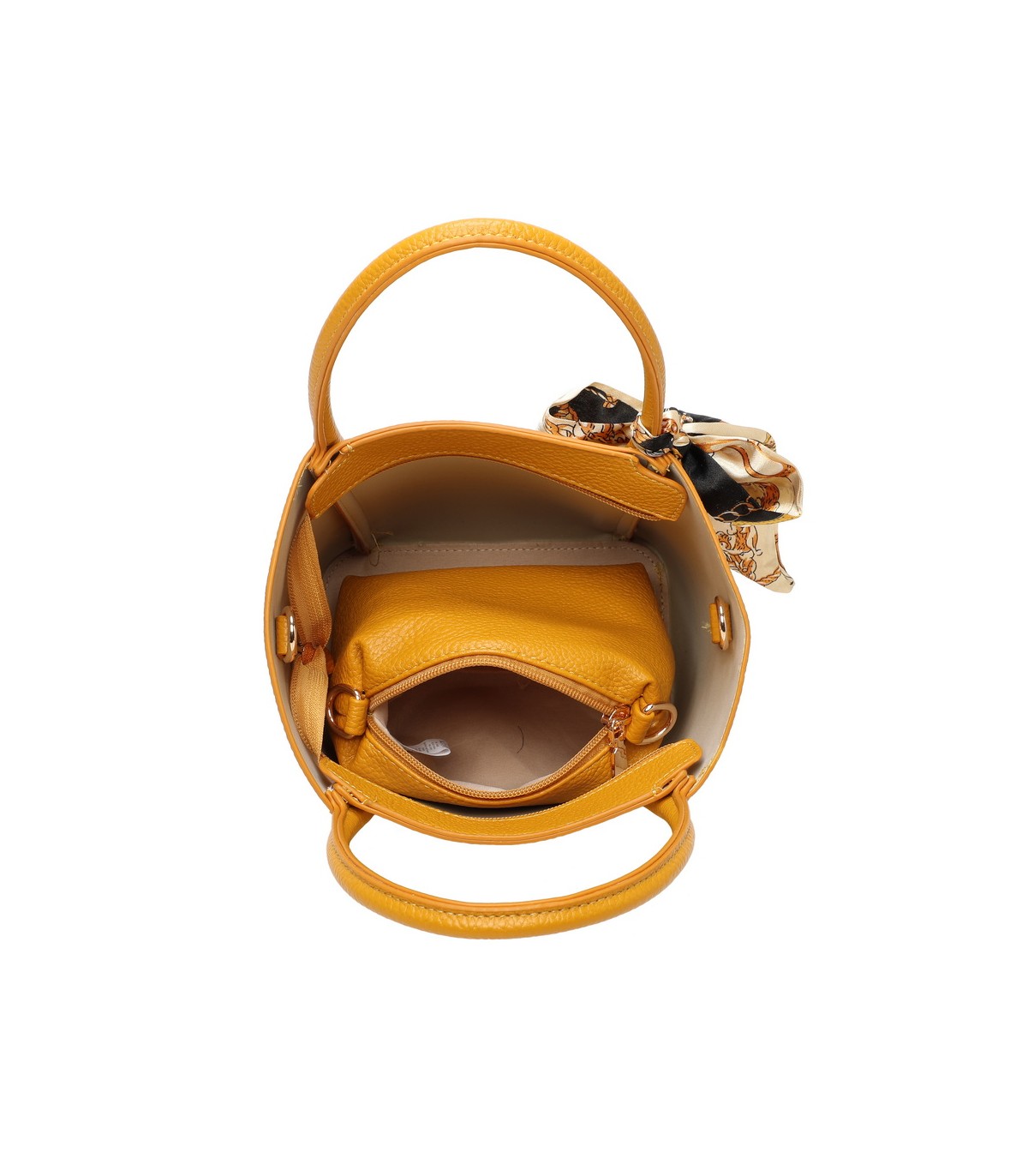 T11863 - Bolso con pañuelo y neceser compartimento amplio con bandolerea