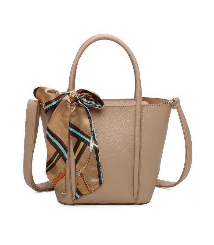 T11863 - Bolso con pañuelo y neceser compartimento amplio con bandolerea