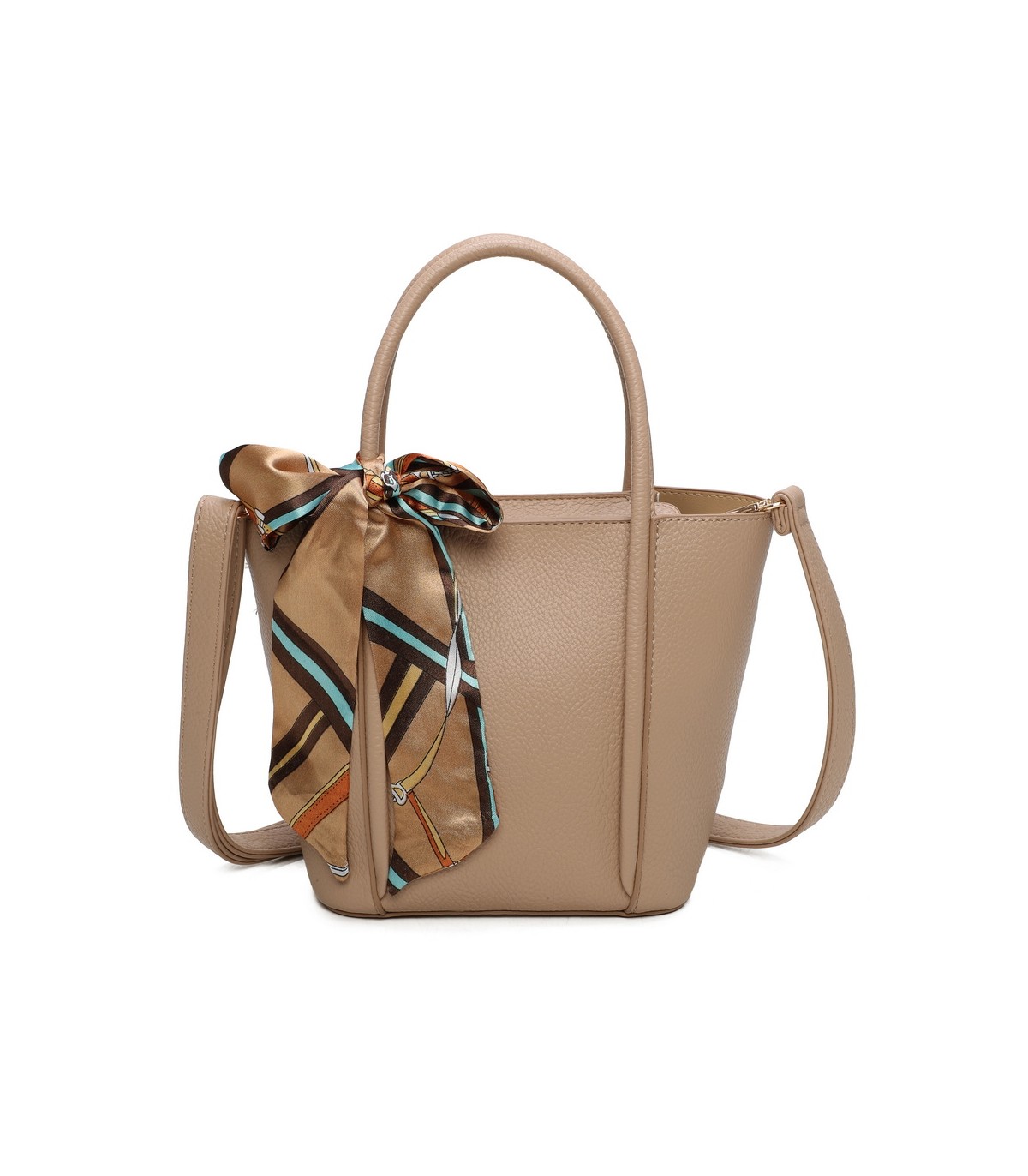 T11863 - Bolso con pañuelo y neceser compartimento amplio con bandolerea