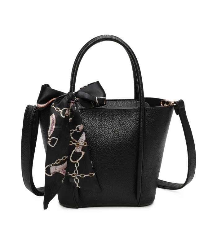 T11863 - Bolso con pañuelo y neceser compartimento amplio con bandolerea