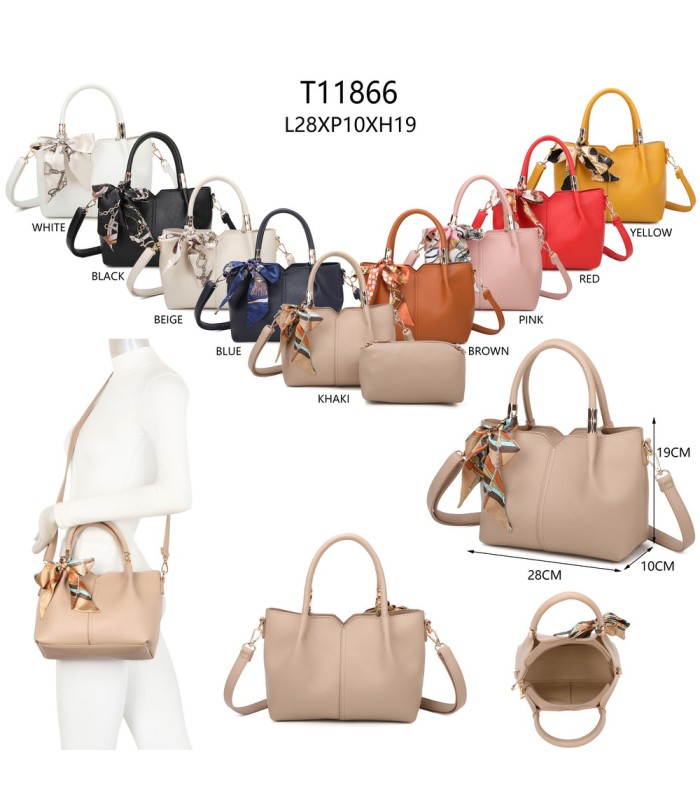T11866 - Bolso rectangular amplio espacio con neceser a juego