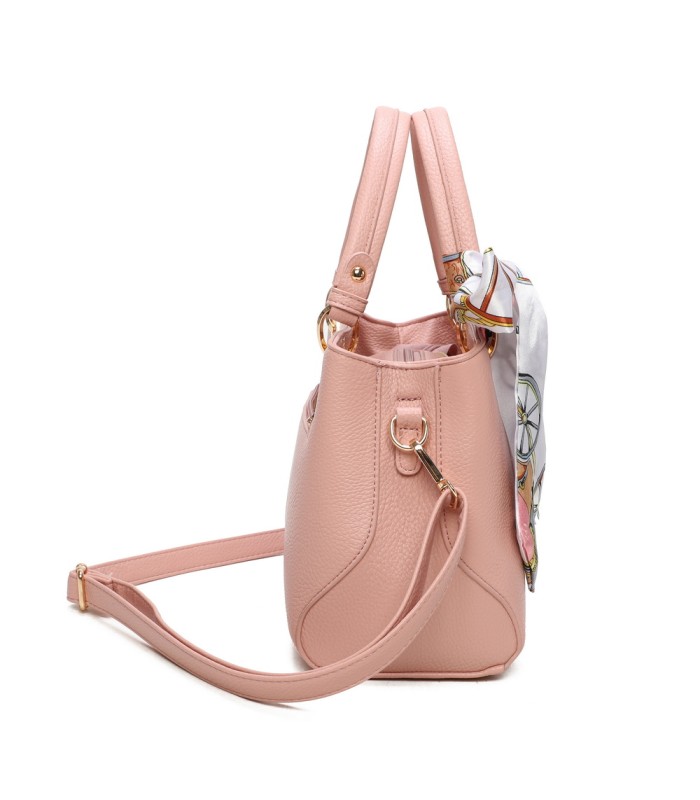 T11868 - Bolso bandolera cuadrado con pañuelo gran espacio interior