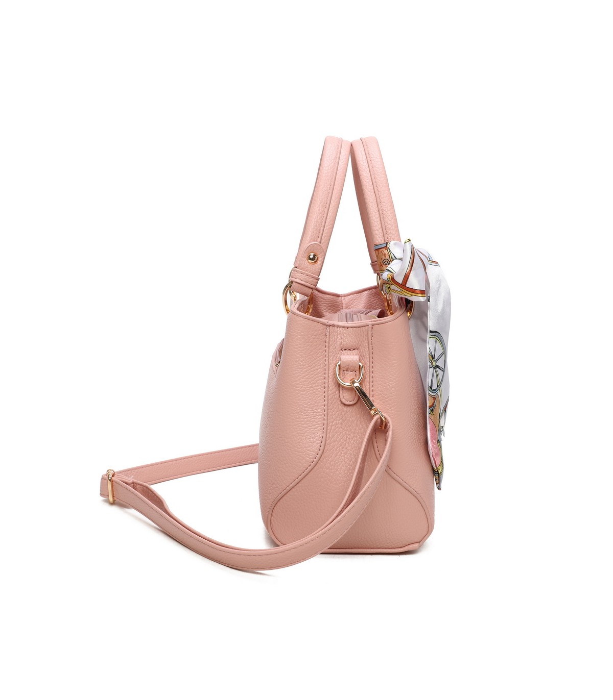 T11868 - Bolso bandolera cuadrado con pañuelo gran espacio interior