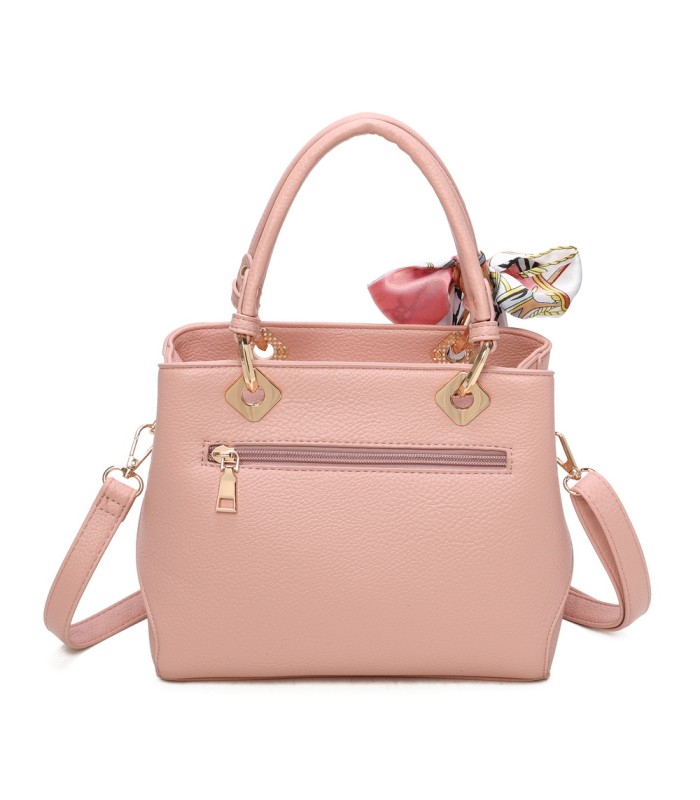 T11868 - Bolso bandolera cuadrado con pañuelo gran espacio interior
