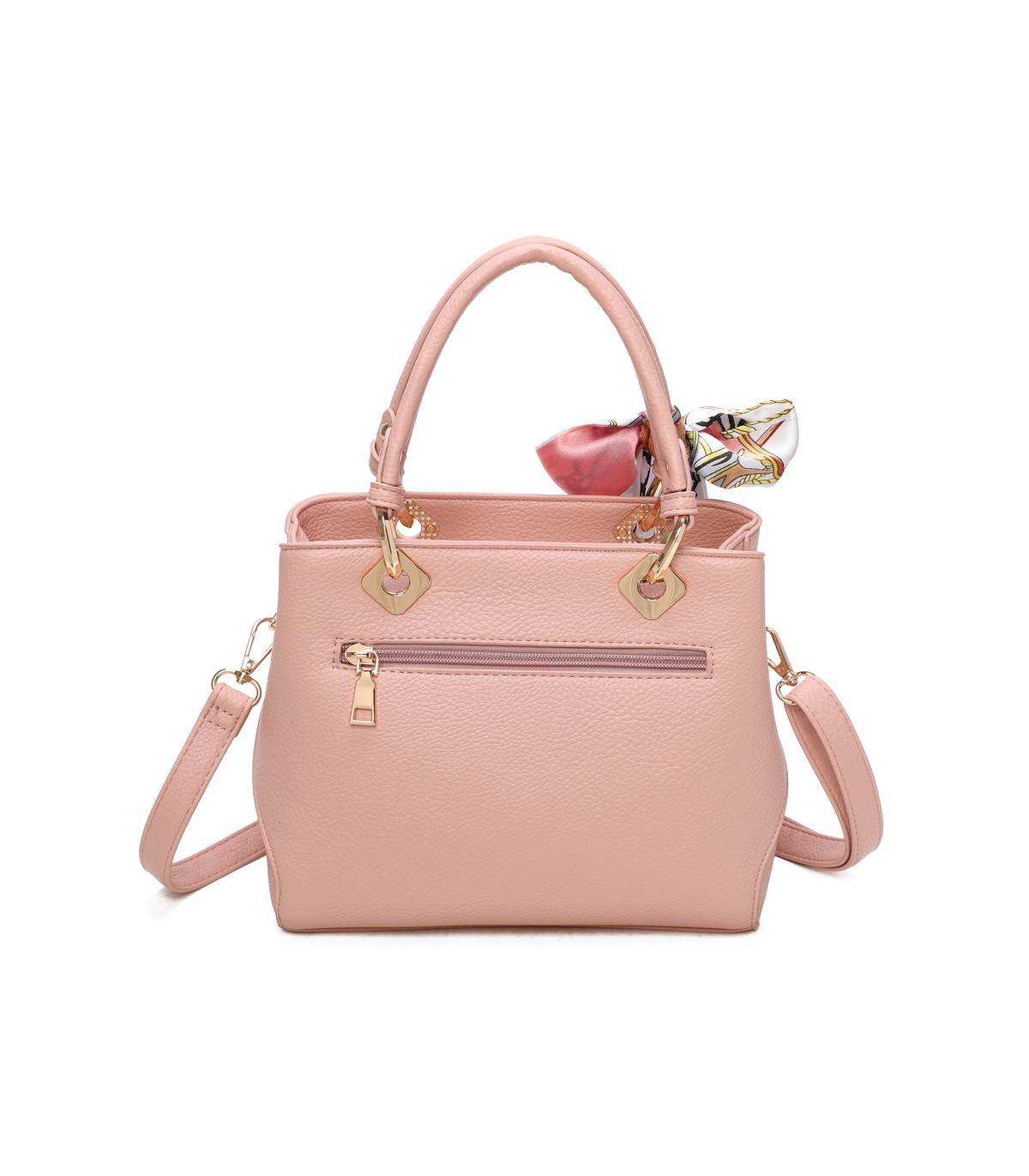 T11868 - Bolso bandolera cuadrado con pañuelo gran espacio interior