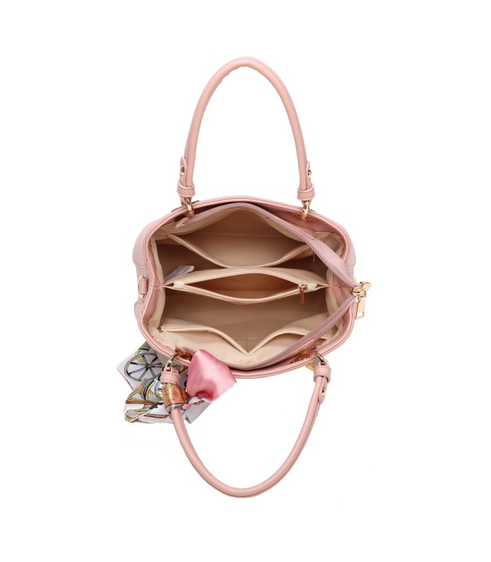 T11868 - Bolso bandolera cuadrado con pañuelo gran espacio interior