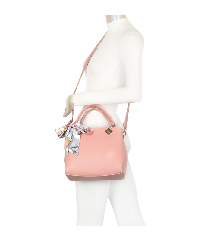 T11868 - Bolso bandolera cuadrado con pañuelo gran espacio interior