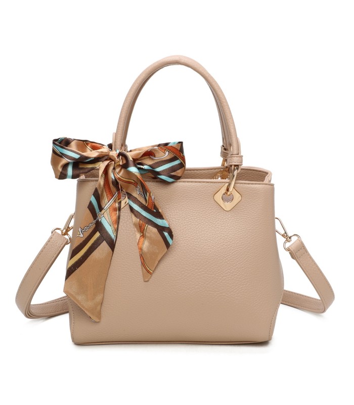 T11868 - Bolso bandolera cuadrado con pañuelo gran espacio interior