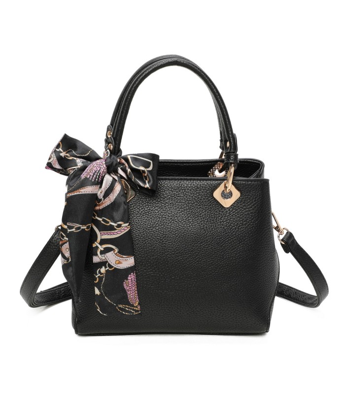 T11868 - Bolso bandolera cuadrado con pañuelo gran espacio interior