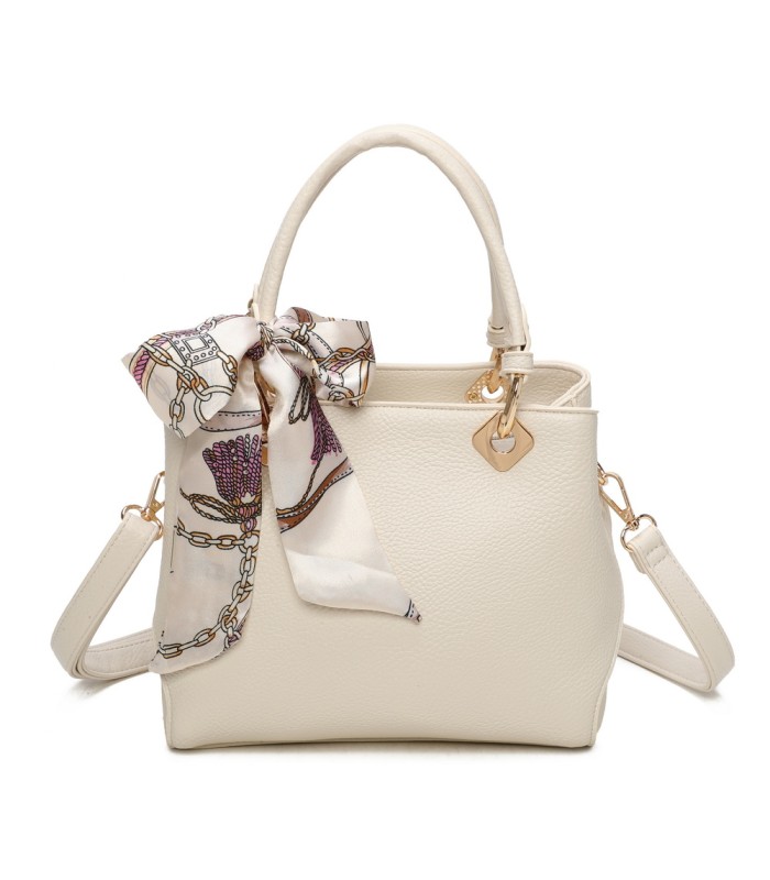 T11868 - Bolso bandolera cuadrado con pañuelo gran espacio interior