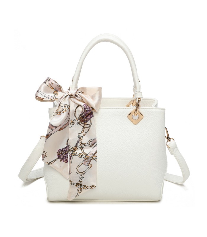 T11868 - Bolso bandolera cuadrado con pañuelo gran espacio interior