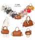 T11869 - Bolso con bolsillo externo trasero y bandolera tiene un pañuelo de colores