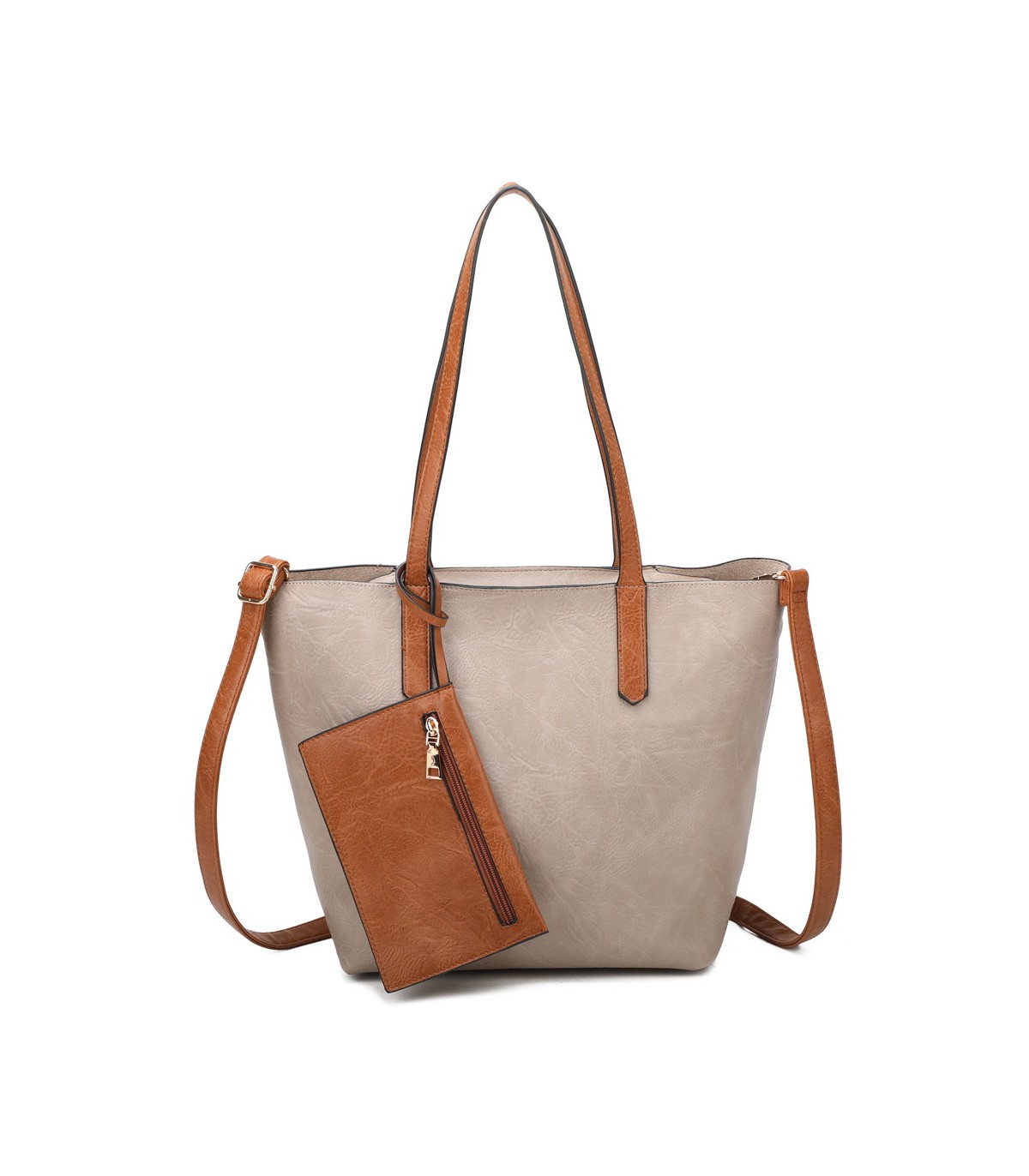 T11845 - Bolso con monedero externo y neceser bandolera y asa grandes para cruzar