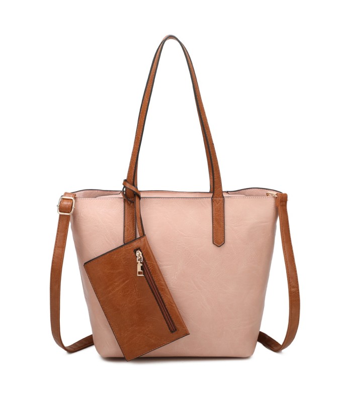 T11845 - Bolso con monedero externo y neceser bandolera y asa grandes para cruzar