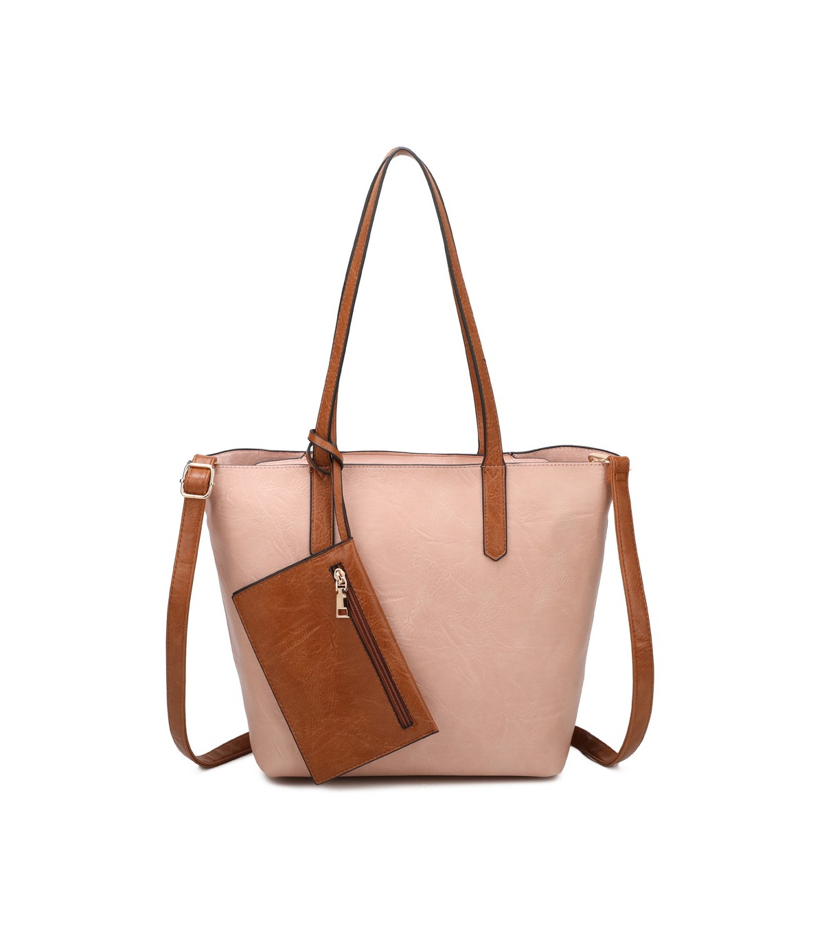 T11845 - Bolso con monedero externo y neceser bandolera y asa grandes para cruzar
