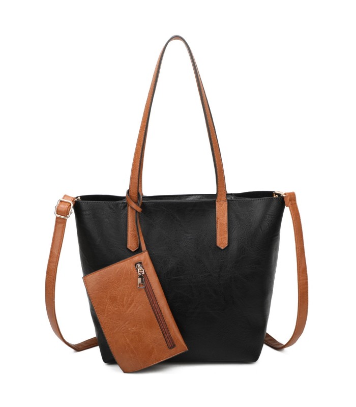 T11845 - Bolso con monedero externo y neceser bandolera y asa grandes para cruzar