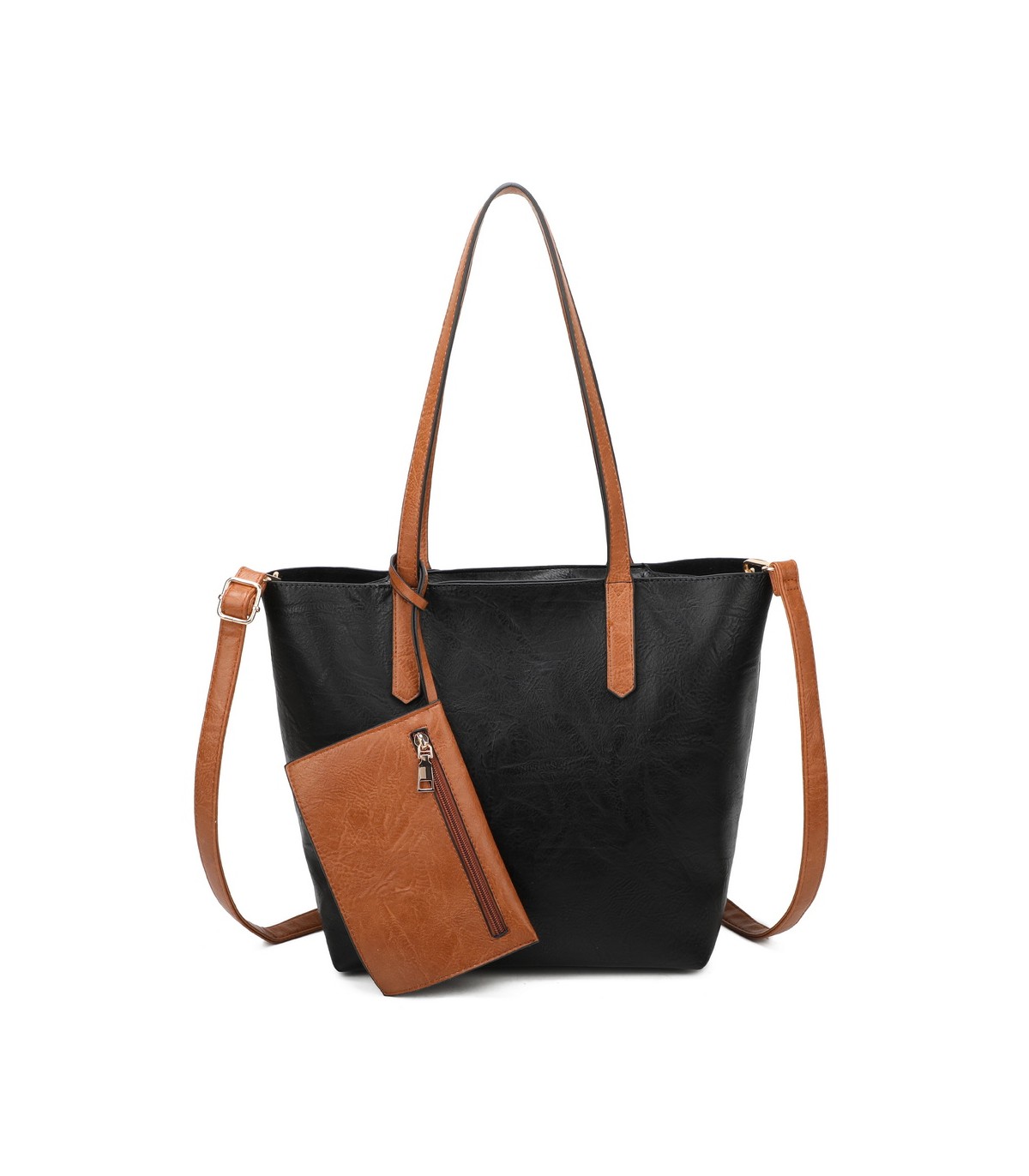 T11845 - Bolso con monedero externo y neceser bandolera y asa grandes para cruzar
