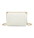T11838 - Bolso rectangular con textura y cierre de botón imantado con bandolera larga y de cadena dorada
