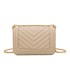 T11838 - Bolso rectangular con textura y cierre de botón imantado con bandolera larga y de cadena dorada
