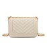 T11838 - Bolso rectangular con textura y cierre de botón imantado con bandolera larga y de cadena dorada