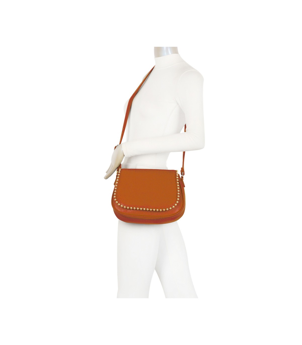 T11860 - Bolso bandolera con cuentas de adorno