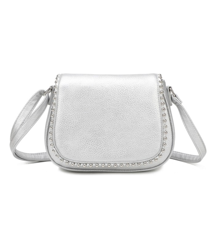 T11860 - Bolso bandolera con cuentas de adorno