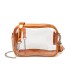 T11830 - Bolso transparente con borla de color y bandolera de cadena