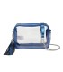 T11830 - Bolso transparente con borla de color y bandolera de cadena