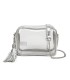 T11830 - Bolso transparente con borla de color y bandolera de cadena