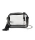 T11830 - Bolso transparente con borla de color y bandolera de cadena