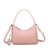 T11858 - Bolso bandolera de media luna de colores pastel asa grande y bolsillo externo trasero