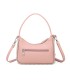 T11858 - Bolso bandolera de media luna de colores pastel asa grande y bolsillo externo trasero