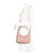 T11858 - Bolso bandolera de media luna de colores pastel asa grande y bolsillo externo trasero