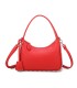 T11858 - Bolso bandolera de media luna de colores pastel asa grande y bolsillo externo trasero