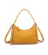 T11858 - Bolso bandolera de media luna de colores pastel asa grande y bolsillo externo trasero