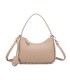 T11858 - Bolso bandolera de media luna de colores pastel asa grande y bolsillo externo trasero