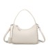 T11858 - Bolso bandolera de media luna de colores pastel asa grande y bolsillo externo trasero