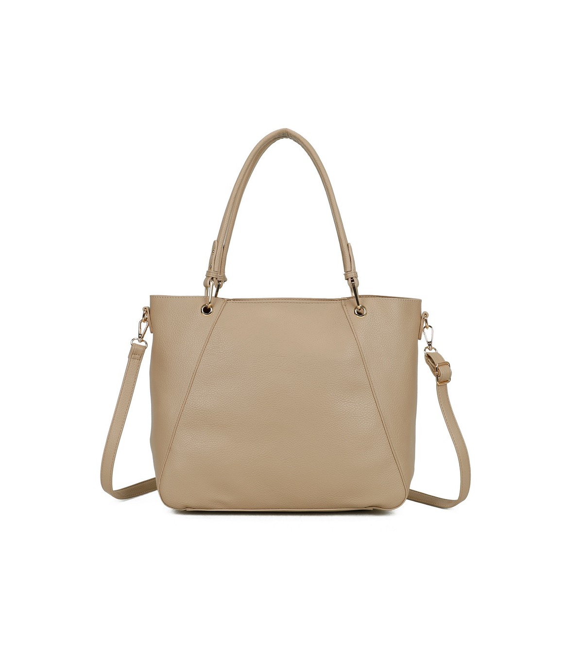 T11854 - Bolso con neceser y amplio espacio con borla de color a juego