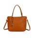 T11854 - Bolso con neceser y amplio espacio con borla de color a juego