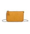 T11850 - Bolso rectangular con bandolera y cuentas de adorno y monedero interior