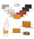 T11850 - Bolso rectangular con bandolera y cuentas de adorno y monedero interior