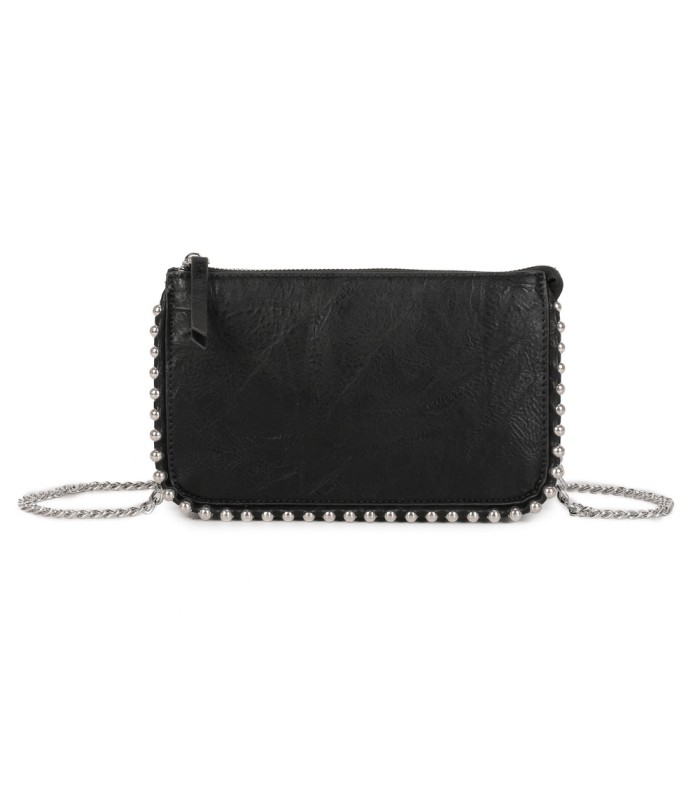 T11850 - Bolso rectangular con bandolera y cuentas de adorno y monedero interior