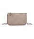 T11850 - Bolso rectangular con bandolera y cuentas de adorno y monedero interior